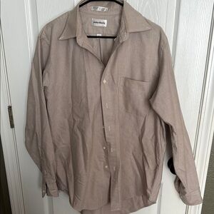 John Weitz Beige Button-Up Shirt sz 16 1/2